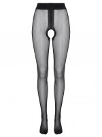 T011 Strumpfhose schwarz offener Schritt 40den