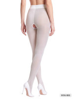 T012 tights white open crotch 40den