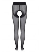 T014 Strumpfhose schwarz offener Schritt 20den