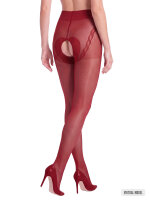 T016 tights red open crotch 20den
