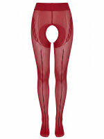 T016 Strumpfhose rot offener Schritt 20den