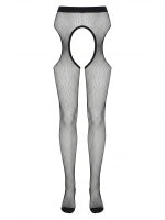 T017 Netzstrumpfhose schwarz offener Schritt