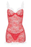 Kristinella Babydoll & String rot-weiß